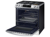 Bespoke Smart Slide-in Gas Range 6.0 cu. ft. with Smart Dial, Air Fry & Wi-Fi in White Glass
