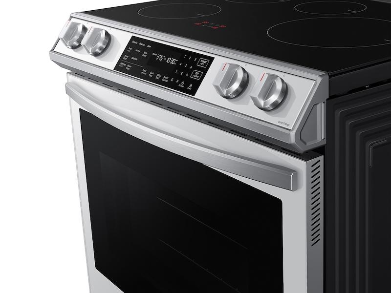 Bespoke 6.3 cu. ft. Smart Rapid Heat Induction Slide-in Range with Air Fry & Convection+ in White Glass