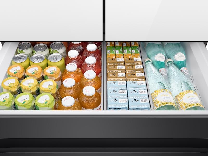 Bespoke 4-Door French Door Refrigerator (23 cu. ft.) with AutoFill Water Pitcher in White Glass