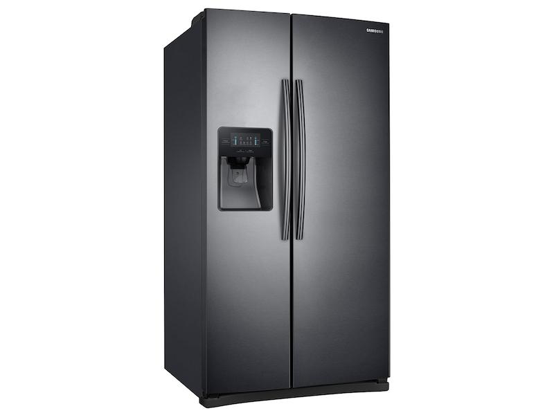 25 cu. ft. Side-by-Side Refrigerator with LED Lighting in Black Stainless Steel