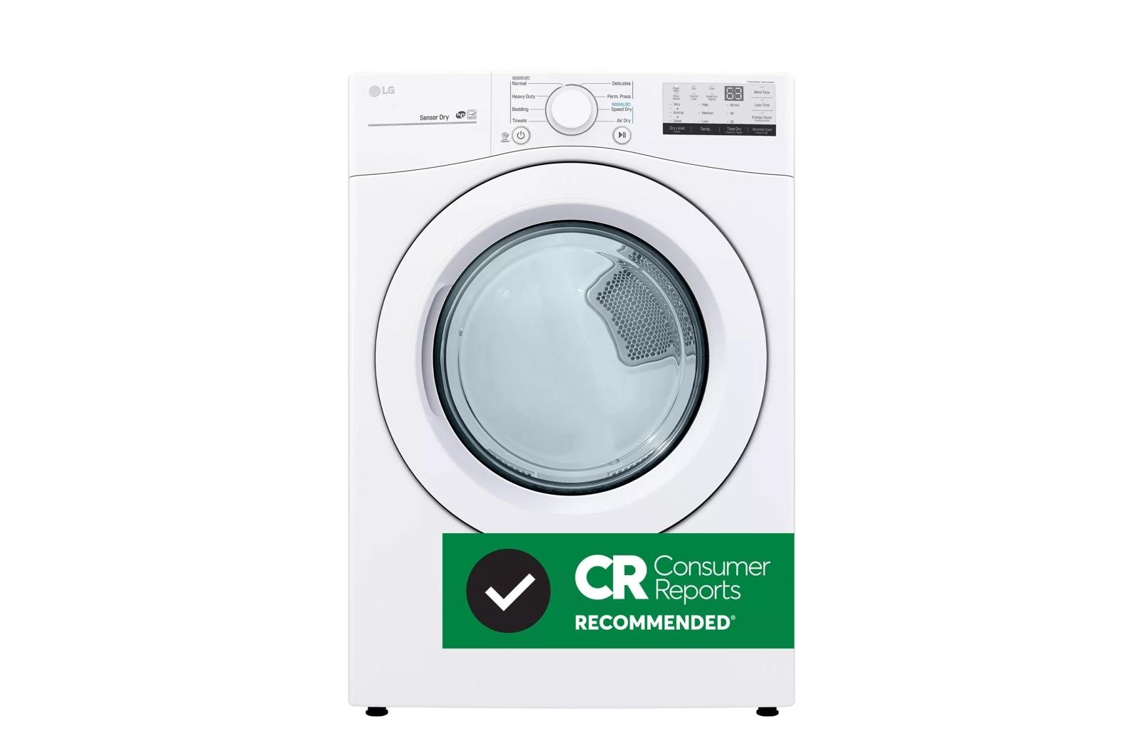 7.4 cu. ft. Large Capacity Electric Dryer - White