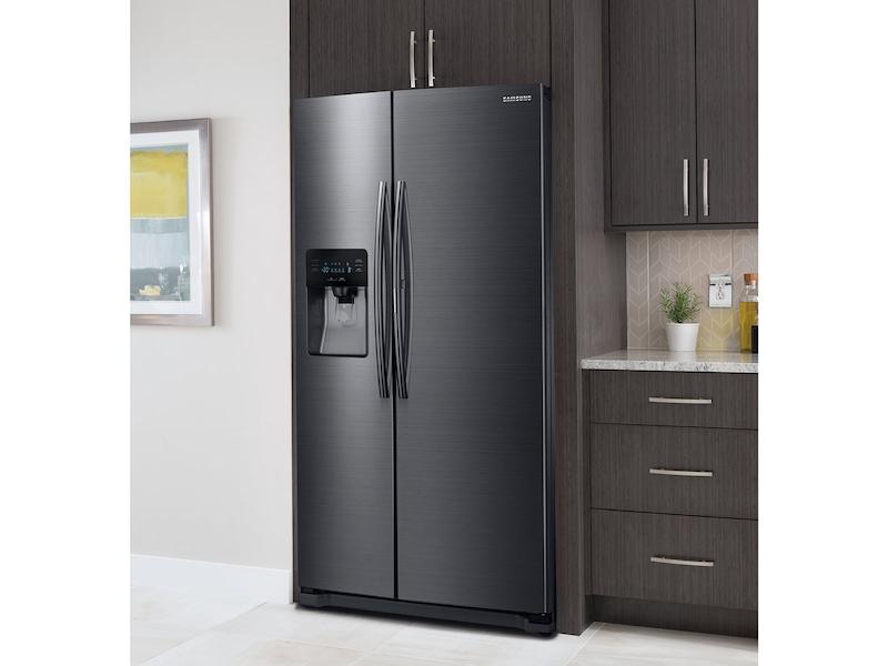 25 cu. ft. Food ShowCase Side-by-Side Refrigerator with Metal Cooling in Black Stainless Steel