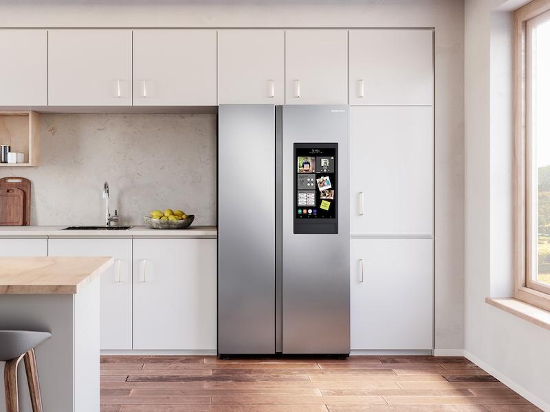 SAMSUNG RS28A5F61SR 27.3 cu. ft. Smart Side by Side Refrigerator with Family Hub in Stainless Steel Park Ave Appliance