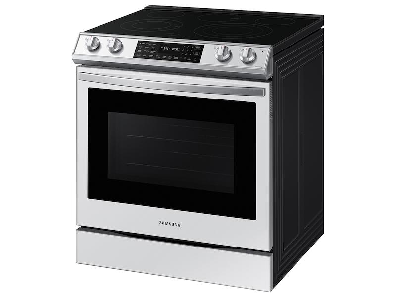 Bespoke 6.3 cu. ft. Smart Front Control Slide-In Electric Range with Air Fry & Wi-Fi in White Glass