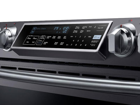 5.8 cu. ft. Slide-in Electric Range with Dual Convection in Black Stainless Steel