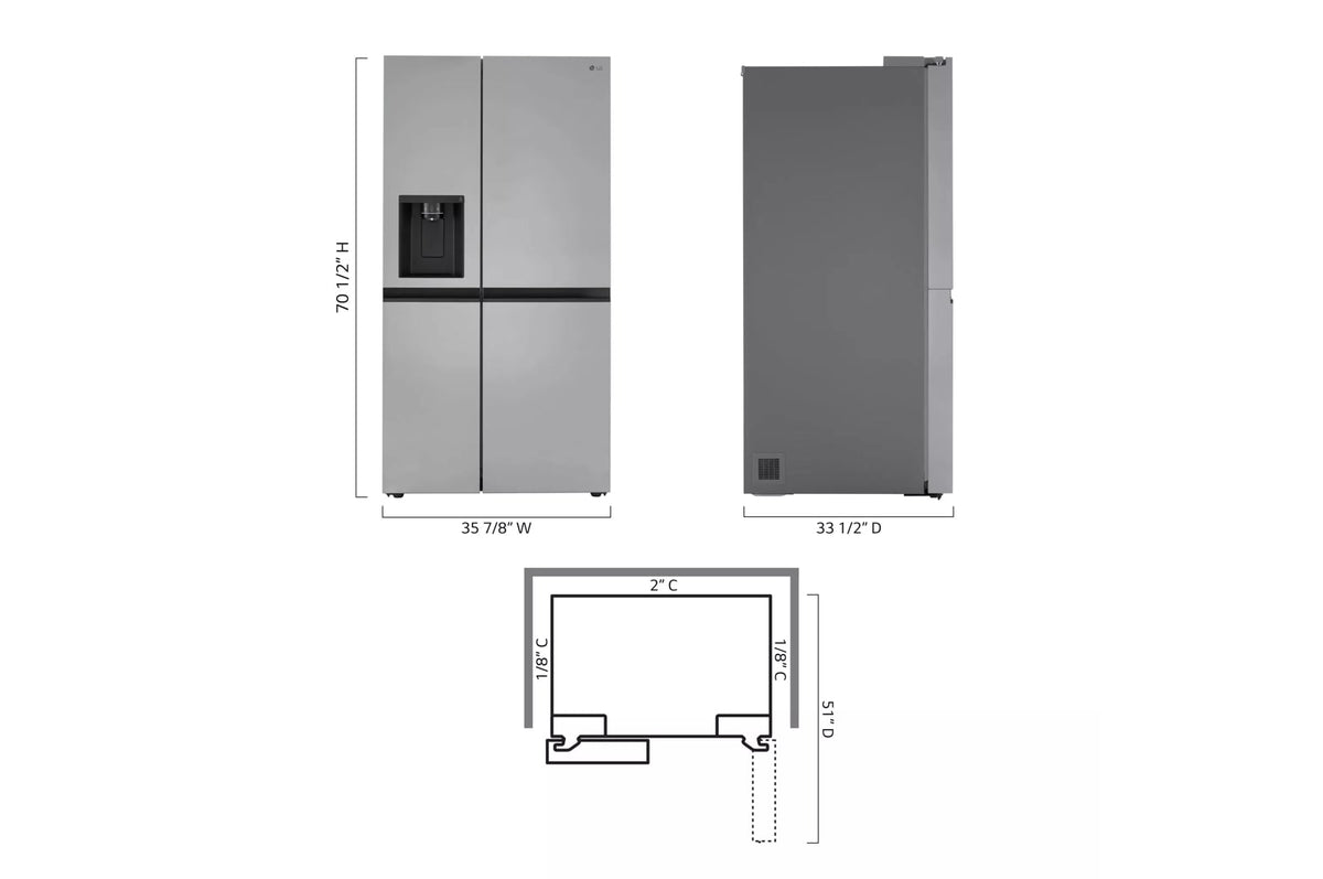 27 cu. ft. Side-by-Side Refrigerator with Smooth Touch Ice Dispenser