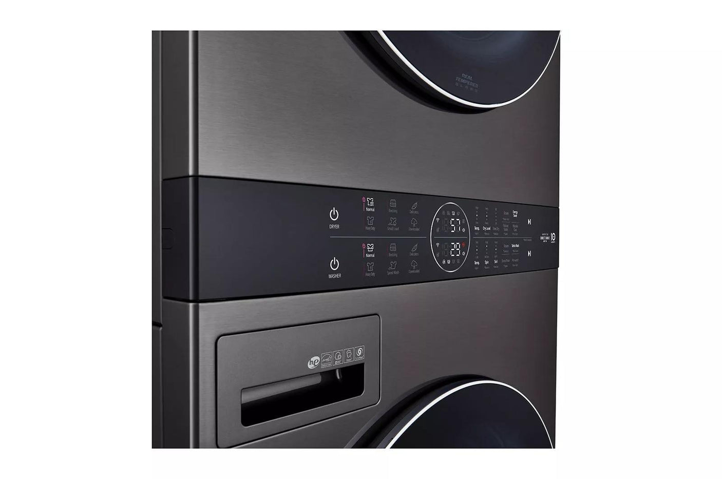 LG WashTower™ 4.5 cu. ft. Washer and 7.4 cu. ft. Electric Dryer - Black Steel
