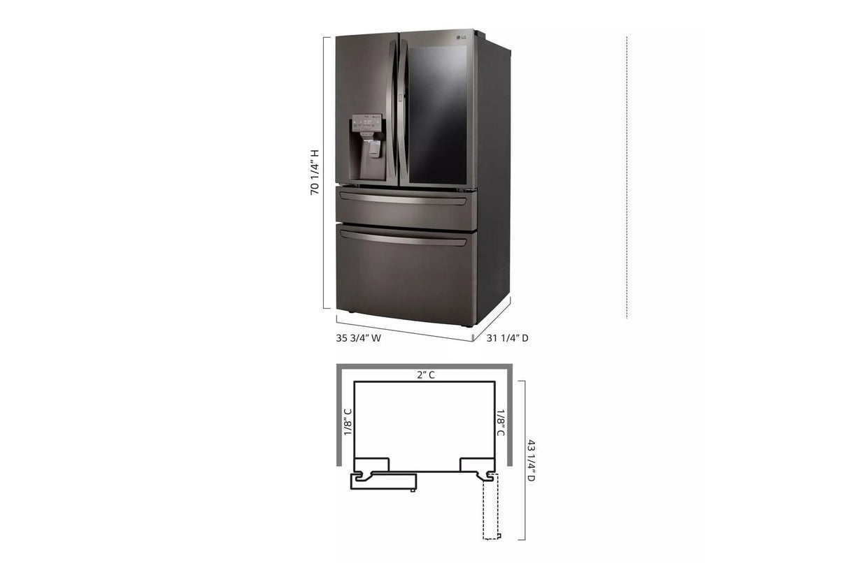 23 cu. ft. Smart InstaView™ Door-in-Door® Counter-Depth Refrigerator with Craft Ice™