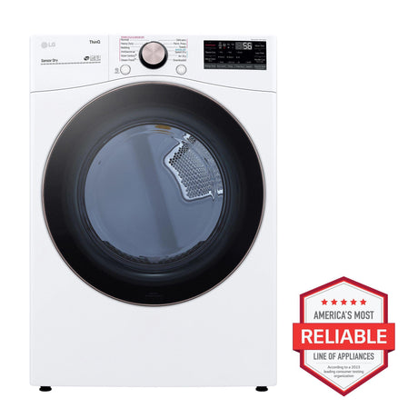 7.4 cu. ft. Large Capacity Front Load Gas Dryer - White