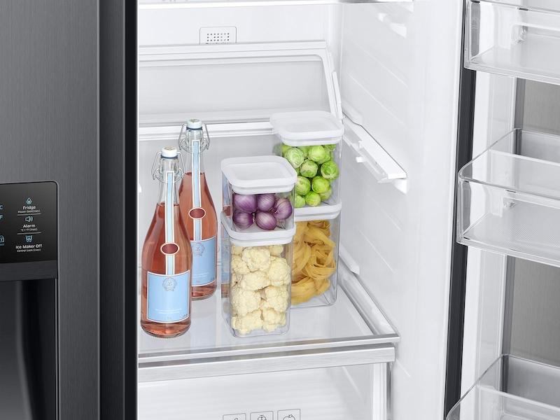 22 cu. ft. Food Showcase Counter Depth Side-by-Side Refrigerator with Metal Cooling in Black Stainless Steel