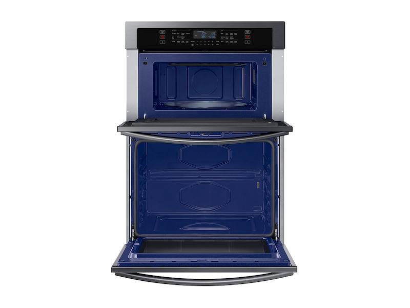 30" Smart Electric Wall Oven with Microwave Combination in Black Stainless Steel