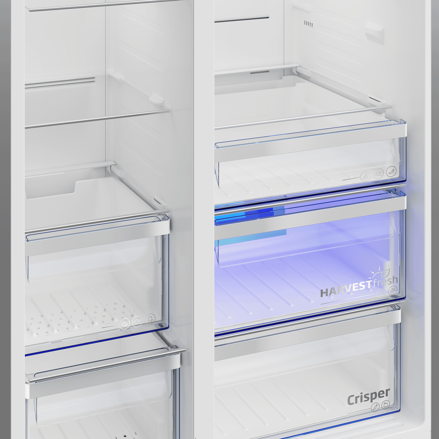 36" Side by Side Refrigerator with Harvestfresh