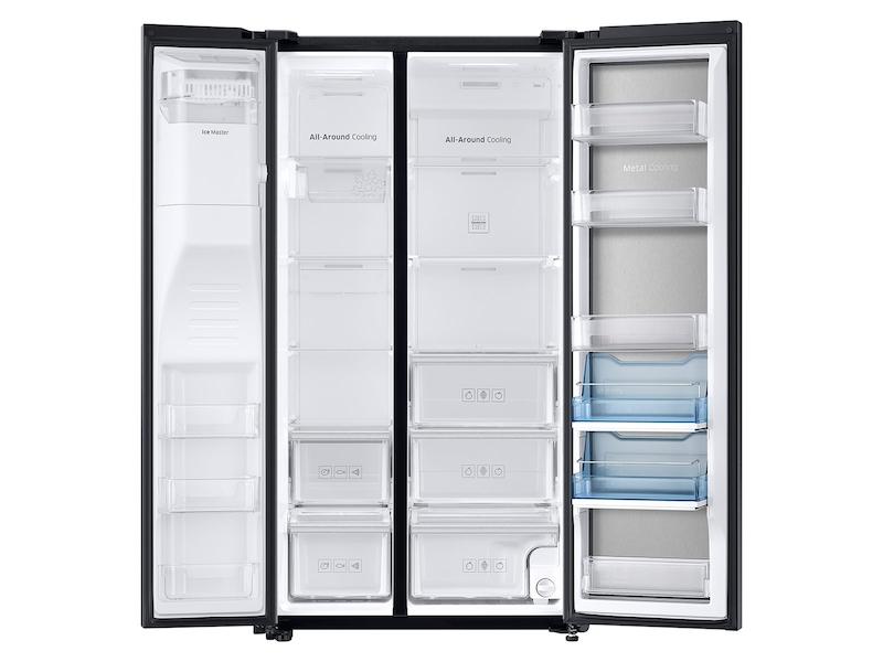 22 cu. ft. Food Showcase Counter Depth Side-by-Side Refrigerator with Metal Cooling in Black Stainless Steel