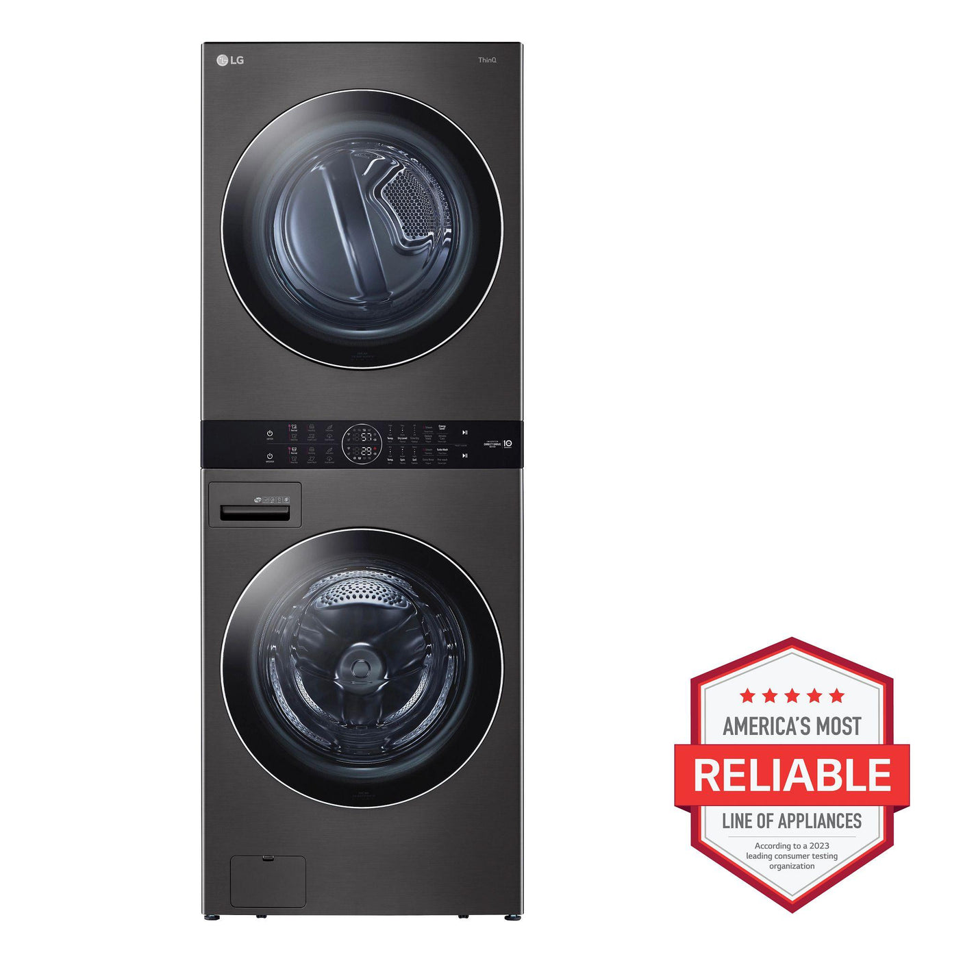 Single Unit Front Load LG WashTower™ with Center Control™ 4.5 cu. ft. Washer and 7.4 cu. ft. Gas Dryer