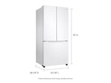 18 cu. ft. Smart Counter Depth 3-Door French Door Refrigerator in White