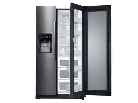 25 cu. ft. Food ShowCase Side-by-Side Refrigerator with Metal Cooling in Black Stainless Steel
