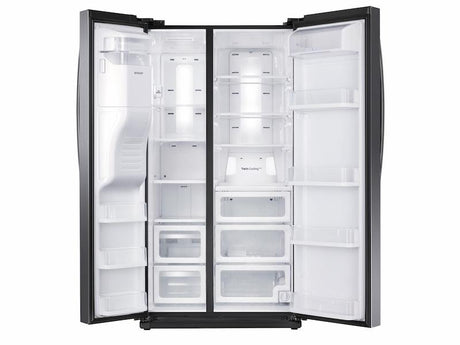 25 cu. ft. Side-by-Side Refrigerator with In-Door Ice Maker in Black Stainless Steel