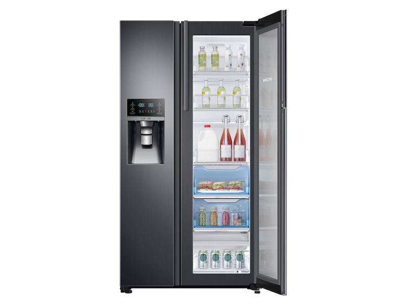 22 cu. ft. Food Showcase Counter Depth Side-by-Side Refrigerator with Metal Cooling in Black Stainless Steel