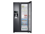 22 cu. ft. Food Showcase Counter Depth Side-by-Side Refrigerator with Metal Cooling in Black Stainless Steel