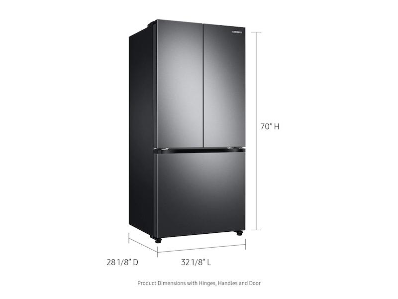 18 cu. ft. Smart Counter Depth 3-Door French Door Refrigerator in Black Stainless Steel
