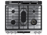 Bespoke Smart Slide-in Gas Range 6.0 cu. ft. with Smart Dial, Air Fry & Wi-Fi in White Glass