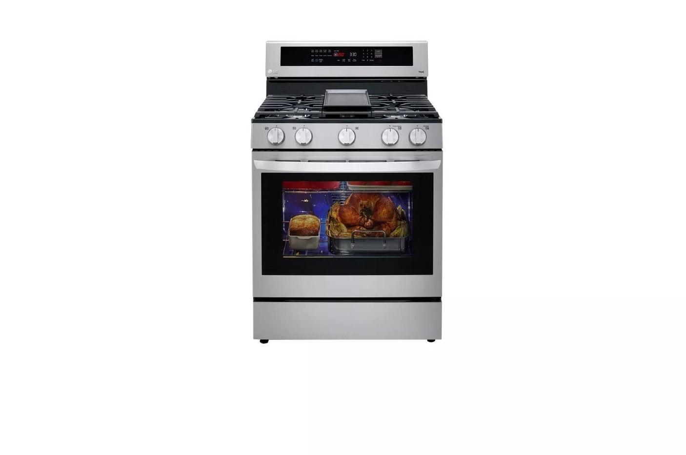 5.8 cu ft. Smart Wi-Fi Enabled True Convection InstaView® Gas Range with Air Fry