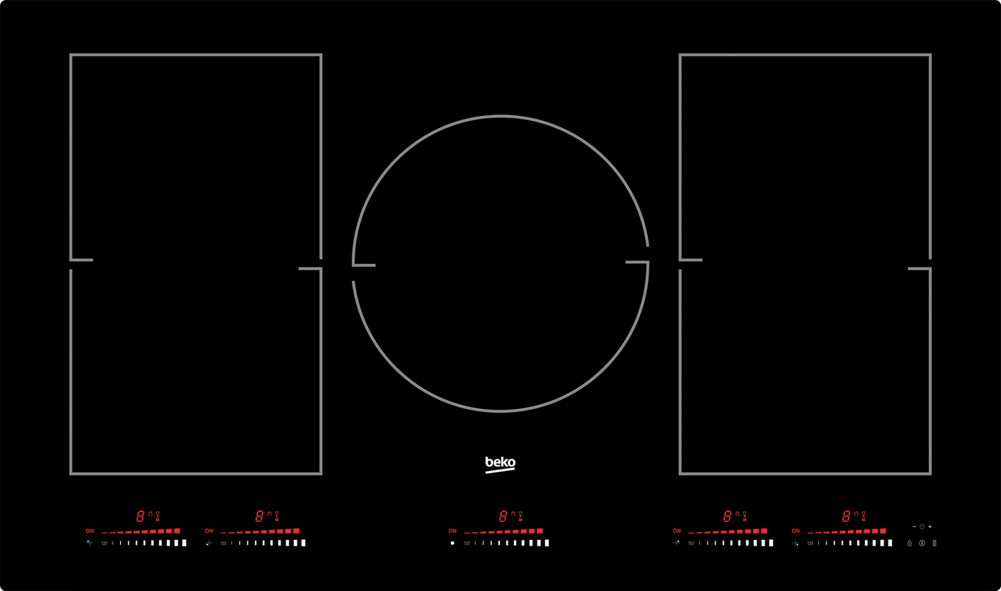 36" Built-In Induction Cooktop with 5 Zones and Touch Control