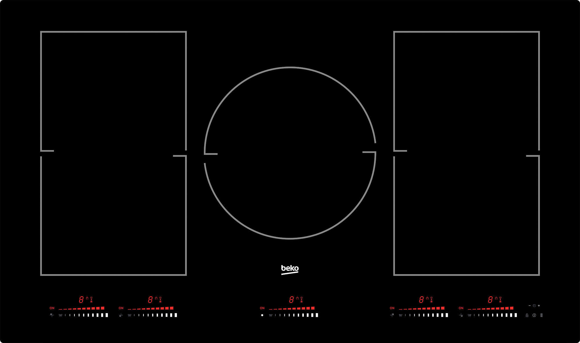 36" Built-In Induction Cooktop with 5 Zones and Touch Control