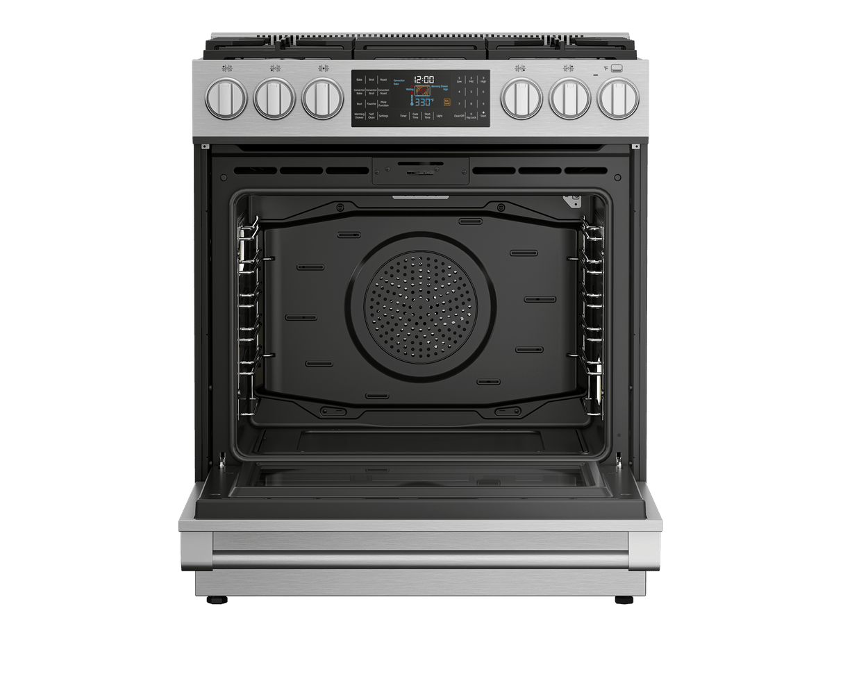 30" Stainless Steel Slide-In Dual Fuel Range