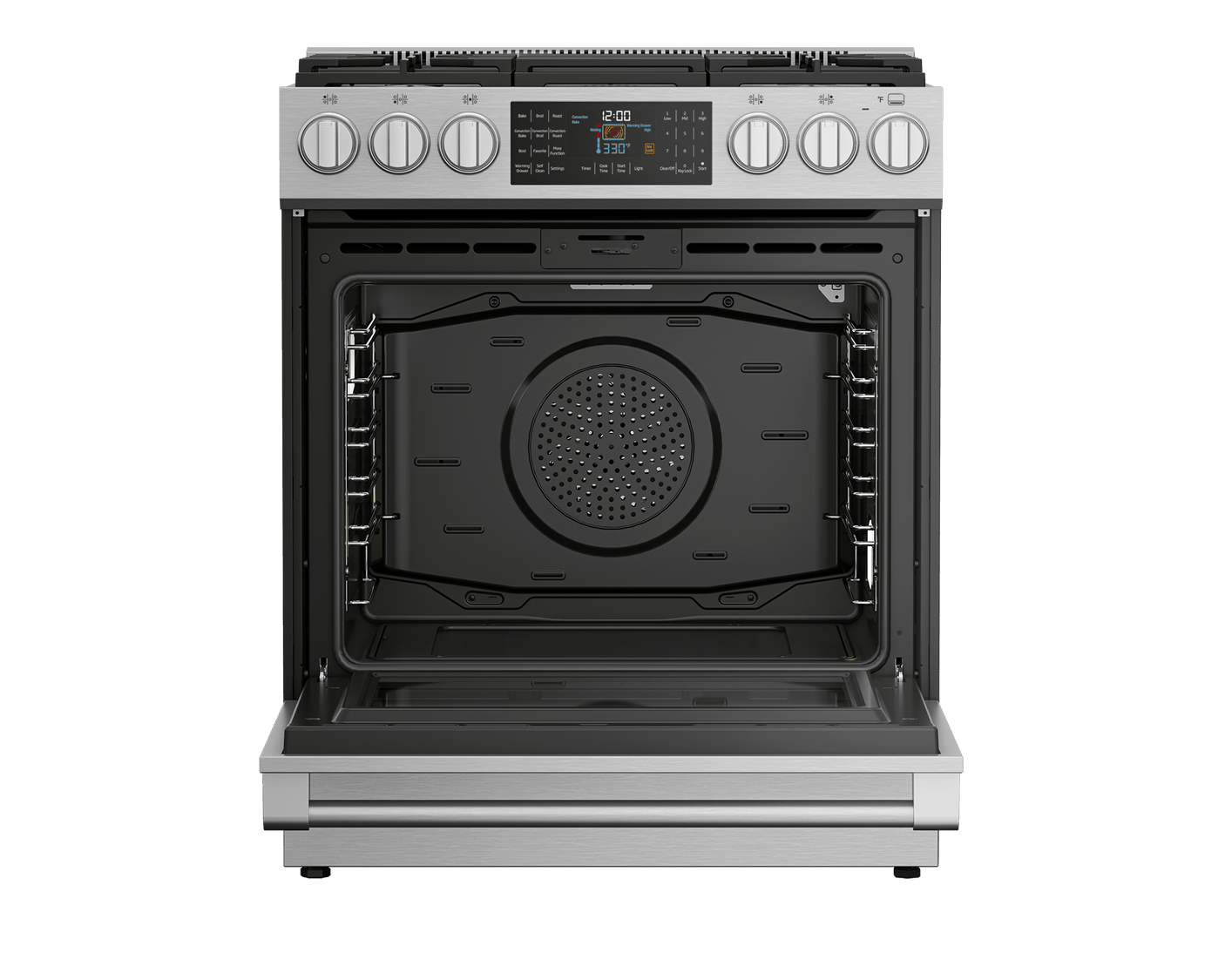 30" Stainless Steel Slide-In Dual Fuel Range