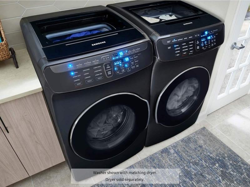 5.5 cu. ft. Smart Washer with FlexWash™ in Black Stainless Steel