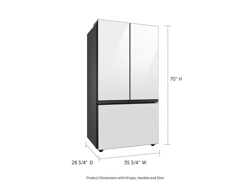 Bespoke 3-Door French Door Refrigerator (24 cu. ft.) with AutoFill Water Pitcher in White Glass