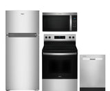 Whirlpool Kitchen 4 Piece Appliance Bundle in Stainless Steel