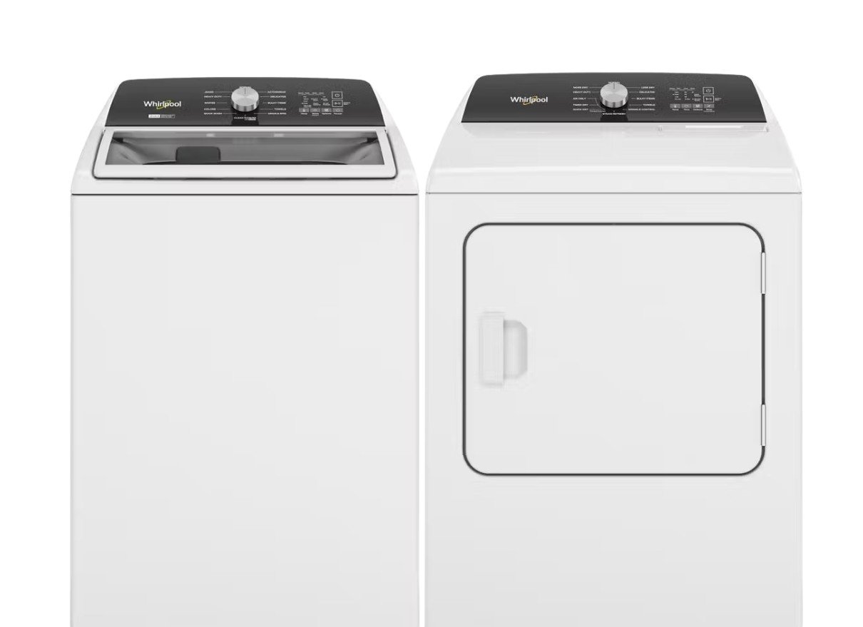 Whirlpool Laundry Bundle with Top Load Washer & Electric Dryer - White