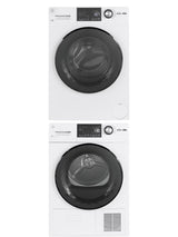 GE Energy Star 24 Inch Front Load Washer/Electric Dryer Bundle with Stacking Kit in White