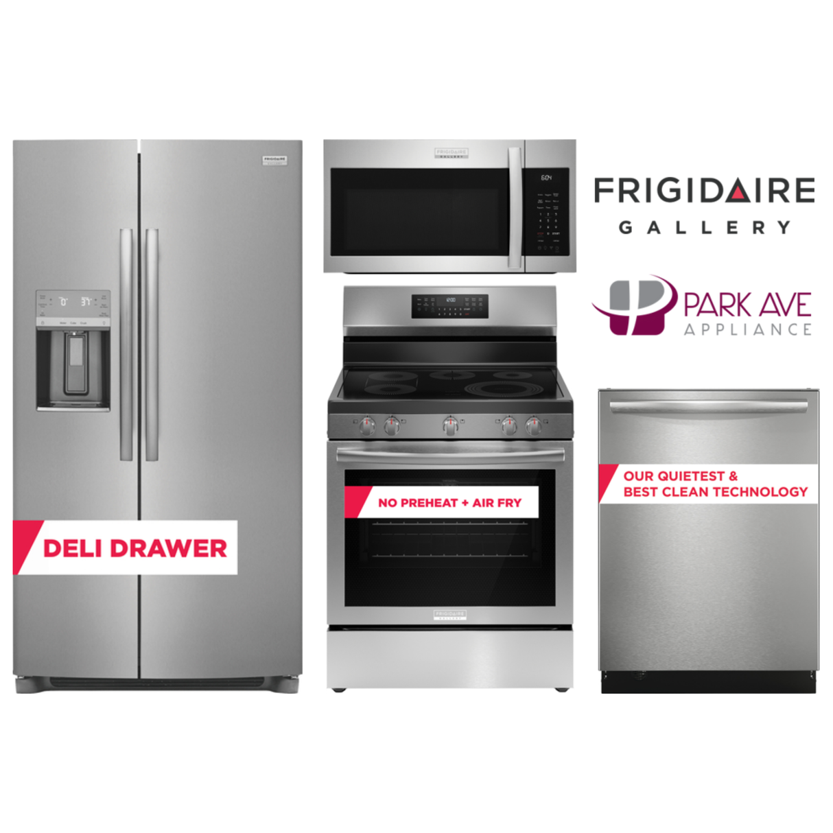Frigidaire Gallery 4 Piece Stainless Steel Kitchen Appliance Package