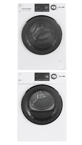 24 Inch Energy Star Front Load Washer, Electric Dryer with Stacking Kit Bundle