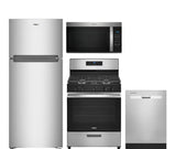 Whirlpool Kitchen 4 Piece Appliance Bundle in Stainless Steel