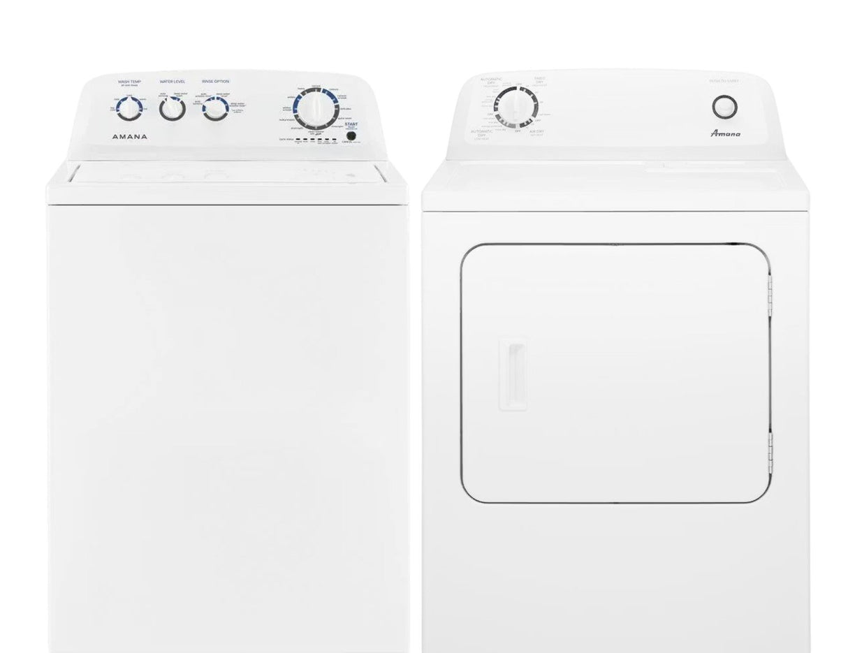 Amana Large Capacity Top Load Washer and Electric Dryer in White